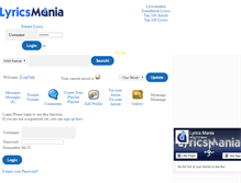 Tablet Screenshot of my.lyricsmania.com